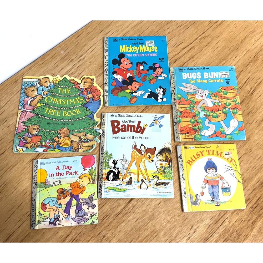 Vintage Children's Book Lot Mickey Mouse Bambi Bugs Bunny